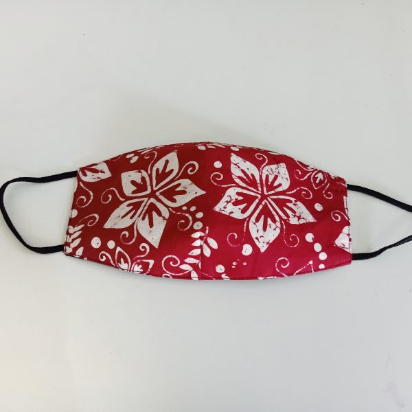 Masker Batik Bunga Merah