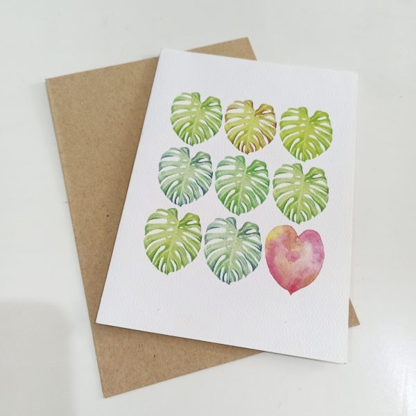 A Monstera Love Card (blank card)