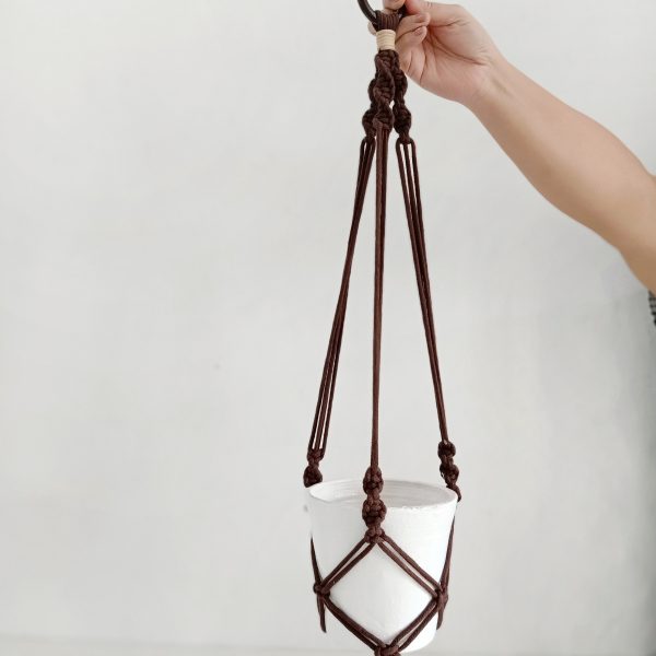 Macrame & Terra Pot in White